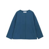 インディゴブルー | メルトンノーカラーショートコート ショートコート ノーカラー | Pierrot