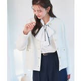 オフホワイト | ツイードノーカラージャケット ジャケット ツイード | Pierrot