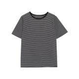 ブラック×オフホワイト | シンプルボーダーTシャツ Tシャツ ボーダー | Pierrot