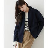 ネイビー | メルトンVネックノーカラーショートコート コート ショートコート | Pierrot