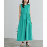 グリーン | ラウンドティアードワンピース ワンピース ギャザー | Pierrot