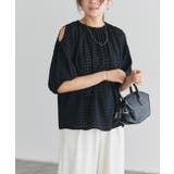 シアーチェックショルダーカットブラウス ブラウス シアー素材 | Pierrot | 詳細画像24 