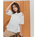 シアーチェックショルダーカットブラウス ブラウス シアー素材 | Pierrot | 詳細画像17 