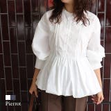 バンドカラーバルーンペプラムブラウス ブラウス ペプラム | Pierrot | 詳細画像1 