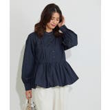 バンドカラーバルーンペプラムブラウス ブラウス ペプラム | Pierrot | 詳細画像18 