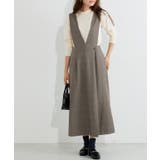 チェック/ブラウン | 無地と柄から選べるラップ風ジャンパースカート ジャンパースカート ジャンスカ | Pierrot