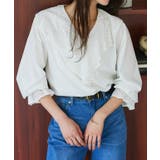 オフホワイト | レースドッキングブラウス レースドッキング Vネックブラウス | Pierrot