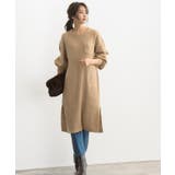 ベージュ | ワッフル編み ニットワンピースワンピース ワッフルワンピース ロングワンピース | Pierrot