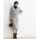 杢グレー | カーディガンニットセットアップ ニット セットアップ ニットアップ ベルト付き | Pierrot