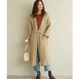 ベージュ | ケーブルロングカーディガン ケーブルニット ニットカーディガン ロングカー | Pierrot