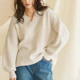 アイボリー | キーネックケーブルニット キーネック ケーブルニット リブニット ドルマンスリ | Pierrot