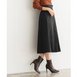 ブラック | ラップ風フレアスカート スカート フレアスカート ラップスカート ミモレスカー | Pierrot