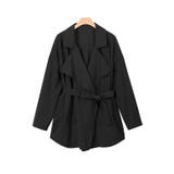 ブラック | オーバーサイズショートジャケット トレンチ アウター ショートアウター ジャケ | Pierrot