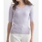 選べるネック綿混半袖リブニット リブニット セーター ニット Vネック ボート | Pierrot | 詳細画像8