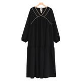 ブラック | パイピングティアードワンピース ワンピース ティアード | Pierrot