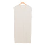 アイボリー | Vネックロングニットベスト ロングニット ベスト Vネック フレンチスリーブ | Pierrot