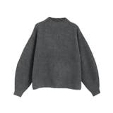 杢ダークグレー | 【来栖りんさん着用】ふんわりウォッシャブルボリューム袖ボトルネックニット ニット… | Pierrot