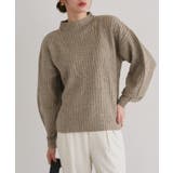 杢モカベージュ | 【来栖りんさん着用】ふんわりウォッシャブルボリューム袖ボトルネックニット ニット… | Pierrot