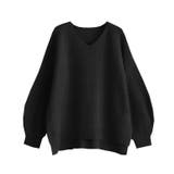 ブラック | 選べるふんわりウォッシャブルボリューム袖ニット ニット セーター | Pierrot