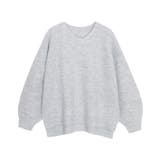 杢ライトグレー | 選べるふんわりウォッシャブルボリューム袖ニット ニット セーター | Pierrot