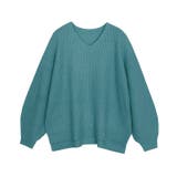 杢ブルーグリーン | 選べるふんわりウォッシャブルボリューム袖ニット ニット セーター | Pierrot