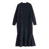 ネイビー | ふんわりウォッシャブル裾切り替えプチハイネックニットワンピース ワンピース ワン… | Pierrot