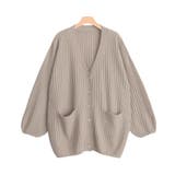 グレージュ | リラクシーリブニットカーディガン カーディガン カーデ ニット | Pierrot