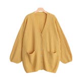 ブライトイエロー | リラクシーリブニットカーディガン カーディガン カーデ ニット | Pierrot