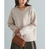 杢ライトベージュ | ネックが選べるウールライクニット ニット ネックが選べる | Pierrot