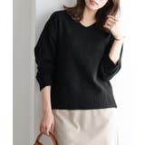 ブラック | ネックが選べるウールライクニット ニット ネックが選べる | Pierrot