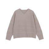 杢ベージュ | ネックが選べるウールライクニット ニット ネックが選べる | Pierrot