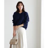 ネイビー | ネックが選べるウールライクニット ニット ネックが選べる | Pierrot