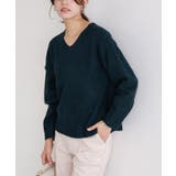 ダークグリーン | ネックが選べるウールライクニット ニット ネックが選べる | Pierrot