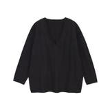 ブラック | ケーブル柄深Vネックニット ニット セーター | Pierrot