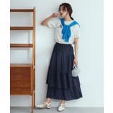 ネイビー | アシンメトリーティアードスカート スカート トレンド | Pierrot