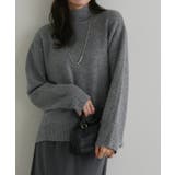 杢グレー | ウールライクハイネックニット ニット ハイネック | Pierrot