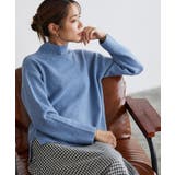 ブルー | ウールライクハイネックニット ニット ハイネック | Pierrot