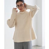 オフホワイト | ふんわりウォッシャブルサムホールペプラムニット ニット ペプラム | Pierrot