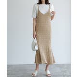ベージュ | ふくれジャカードカットソーキャミワンピース キャミワンピ ワンピース | Pierrot