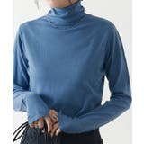 ブルー | ハイネック指穴ニット ニット 指穴 | Pierrot