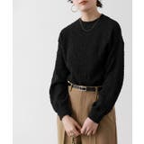 ブラック | ボリュームスリーブシボカットソー カットソー Tシャツ | Pierrot
