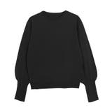 ブラック | ネックが選べるクルミボタンボリューム袖ニット ニット 袖 | Pierrot