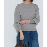 杢グレー | ネックが選べるクルミボタンボリューム袖ニット ニット 袖 | Pierrot