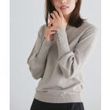 グレージュ | ネックが選べるクルミボタンボリューム袖ニット ニット 袖 | Pierrot