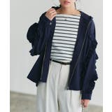 ネイビー | UVカットフリルデザインフードブルゾン ブルゾン フード | Pierrot