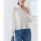 オフホワイト | 【UVケア】ランタンボリュームショートシャツ シャツ 構築袖 | Pierrot