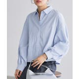 ライトブルー | 【UVケア】ランタンボリュームショートシャツ シャツ 構築袖 | Pierrot