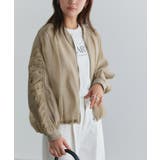 ベージュ | 袖シャーリングシアーブルゾン ブルゾン オーガンジー素材 | Pierrot