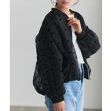 ドット/ブラック | 袖シャーリングシアーブルゾン ブルゾン オーガンジー素材 | Pierrot