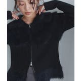 ブラック | [ECLAM] フェザードッキングジップニット ニット | Pierrot